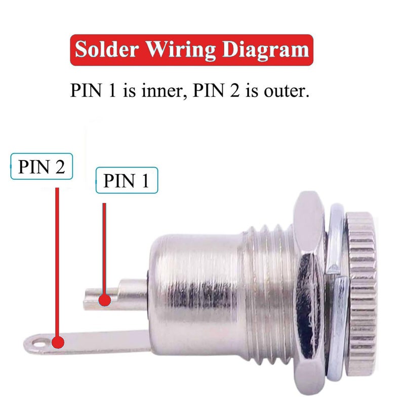 CenryKay 10PCS 5.5 x 2.1mm DC-099 10A DC Power Jack Socket,Threaded Female Panel Mount Connector Adapter - Image 5
